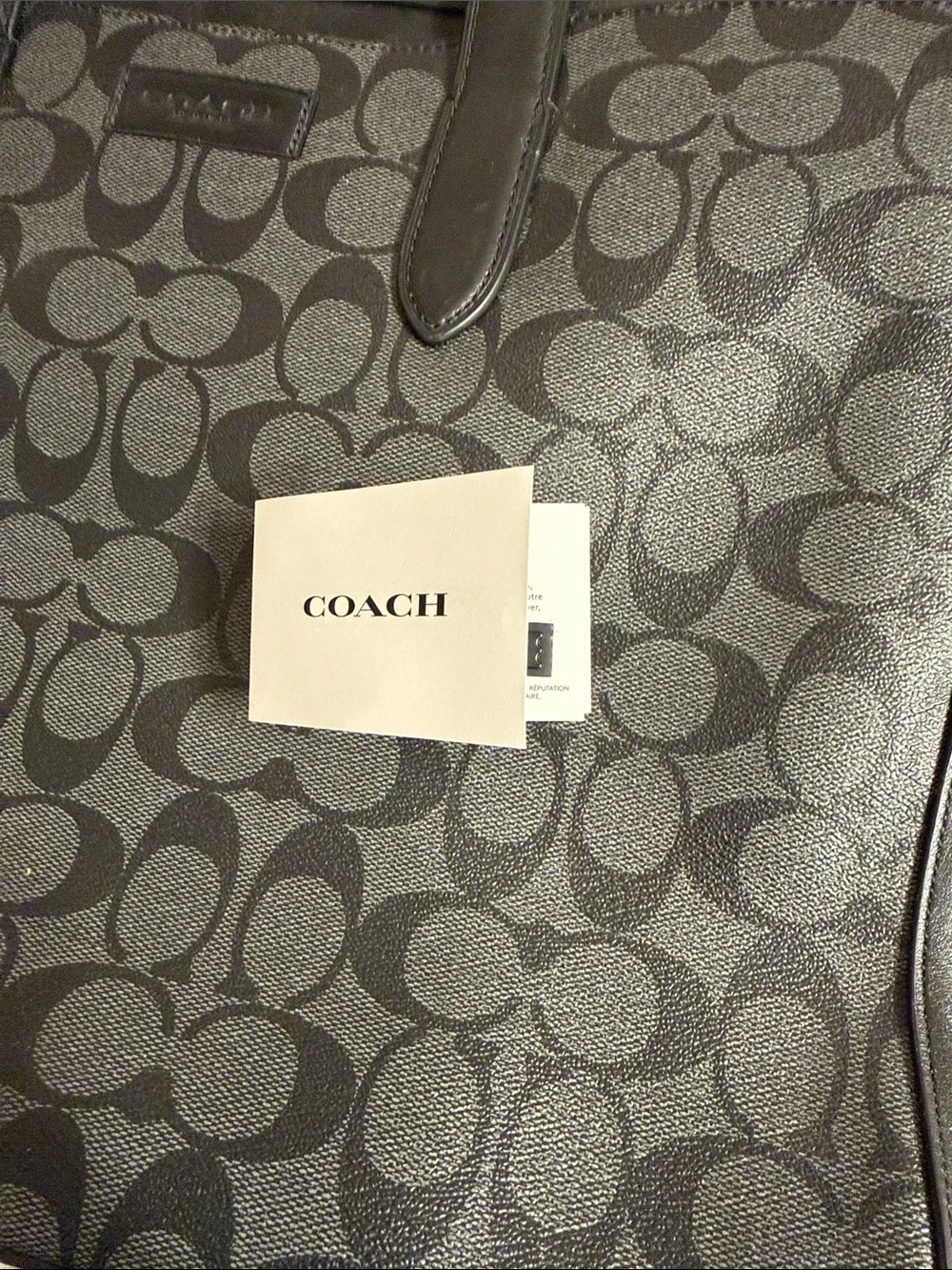 Coach Charcoal/Black Signature Laptop Briefcase with Black Trim